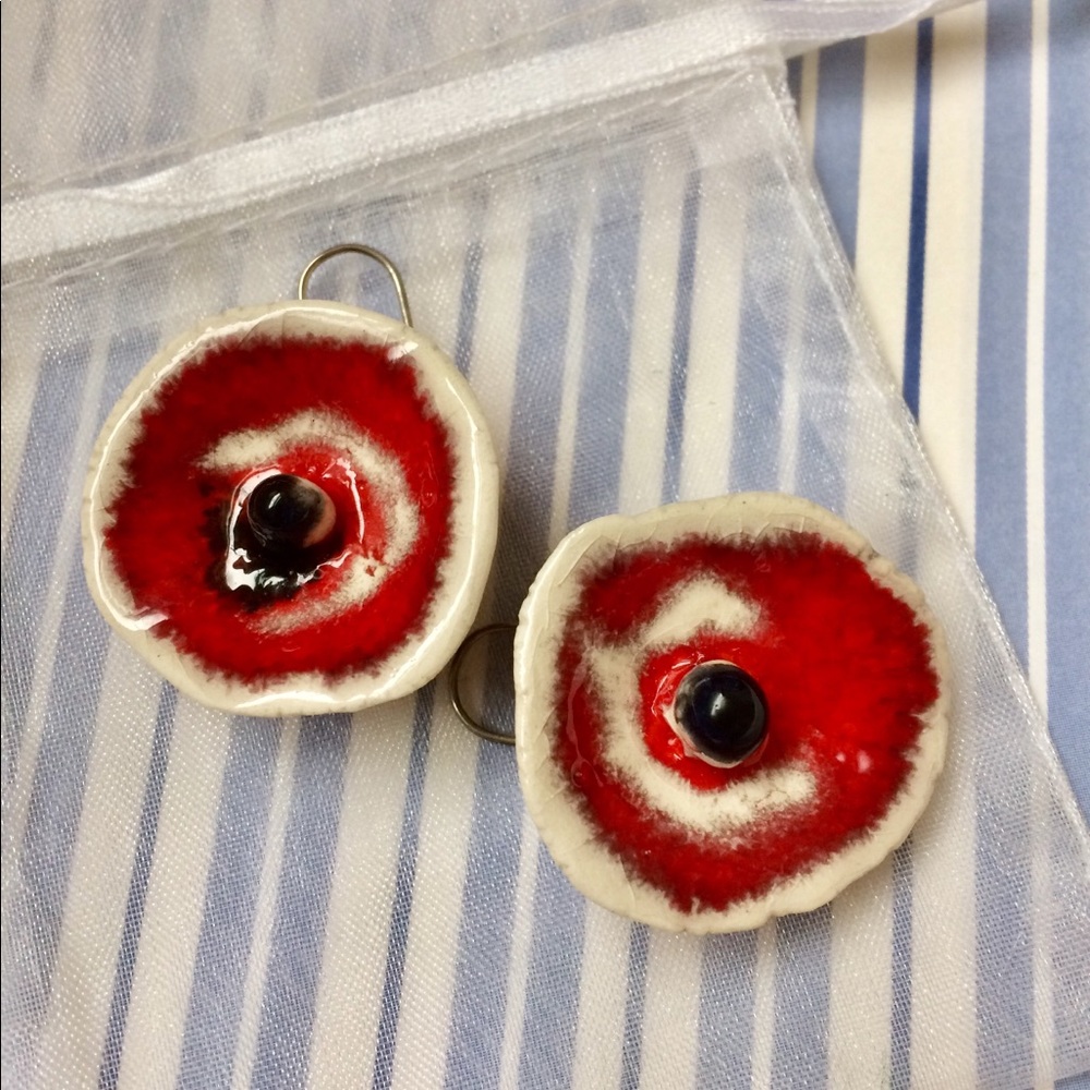Red Poppy Earrings